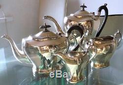 ART NOUVEAU SILVER PLATED SHEFFIELD TEA/COFFEE SET-c1910-EDWIN BLYDE