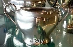 ART NOUVEAU SILVER PLATED SHEFFIELD TEA/COFFEE SET-c1910-EDWIN BLYDE