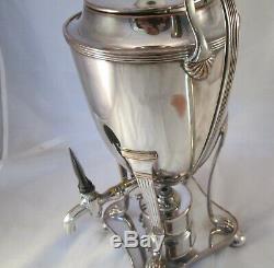 A Fine 19th Century Silver Plated Tea Urn / Samovar Patented Burner