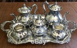 A Set Of 7 Pieces Antique Pairpoint Silver Plate Tea Coffee Set