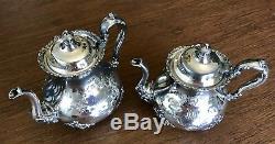 A Set Of 7 Pieces Antique Pairpoint Silver Plate Tea Coffee Set