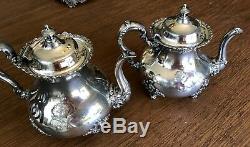 A Set Of 7 Pieces Antique Pairpoint Silver Plate Tea Coffee Set