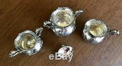 A Set Of 7 Pieces Antique Pairpoint Silver Plate Tea Coffee Set