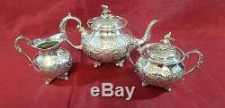 A Victorian Silver Plated Tea Set With Respoused Patterns. Bird Finials. J. Turton