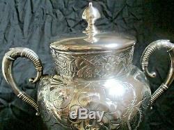 Adelphi Circa 1800s Silverplate HOT WATER KETTLE POT SAMOVAR TEA URN with BURNER