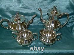 Aesthetic Old Sheffield Plate Tea Set Melon Griffin Eagle Green Man