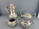 American Silver Plate Co Tea Coffee Set Floral Victorian Simpson Hall Miller