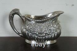 American Silver Plate Co Tea Coffee Set Floral Victorian Simpson Hall Miller