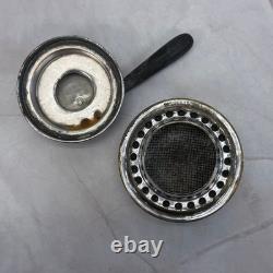 American silverplate Tipping Kettle, Grapevine Antique c. 1900 with burner