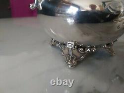 An Antique Silver Plated Bird Finial Tea Set. Embossed Patterns. J. Turton & co