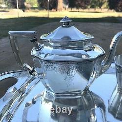 Ancestral Rogers Bros Silver Plated Serving Set Coffee Tea Teapot Dispenser 1847