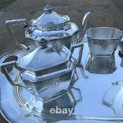 Ancestral Rogers Bros Silver Plated Serving Set Coffee Tea Teapot Dispenser 1847