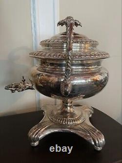 Antique 16 Silver Plate Samovar Coffee Tea Water Buffet Urn