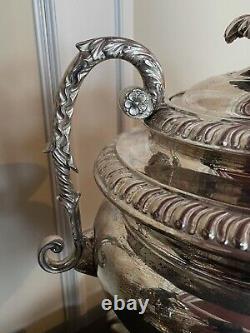 Antique 16 Silver Plate Samovar Coffee Tea Water Buffet Urn