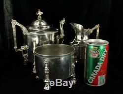 Antique 1800s Aesthetic Tea Set Classical Lions Woman Heads English Silverplate