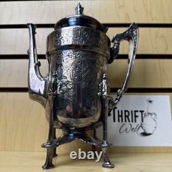 Antique 1800s Taunton Silver Plate Triple Plate Teapot #950 Hinged Lid
