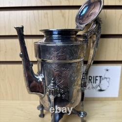 Antique 1800s Taunton Silver Plate Triple Plate Teapot #950 Hinged Lid