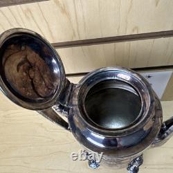 Antique 1800s Taunton Silver Plate Triple Plate Teapot #950 Hinged Lid