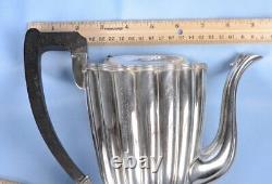 Antique 1850's E. G. WEBSTER Silver Plate 3PC COFFEE10H &TEA POT Open Sugar