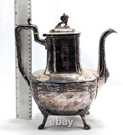 Antique 1869 Reed & Barton 4 pc Silver Plate Coffee & Tea Set #2405 Art Deco
