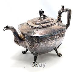 Antique 1869 Reed & Barton 4 pc Silver Plate Coffee & Tea Set #2405 Art Deco