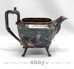 Antique 1869 Reed & Barton 4 pc Silver Plate Coffee & Tea Set #2405 Art Deco