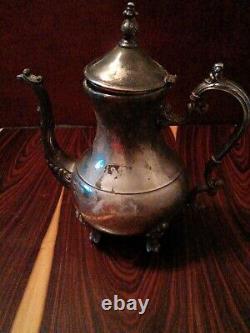 Antique 1883 FB Rogers Lady Margaret Silverplate Coffee Tea Pot Kettle