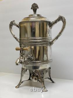 Antique 1890's MERIDEN BRITANNIA Co. Silver Plate Samovar Coffee/Tea Urn