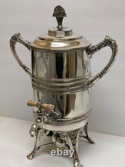Antique 1890's MERIDEN BRITANNIA Co. Silver Plate Samovar Coffee/Tea Urn