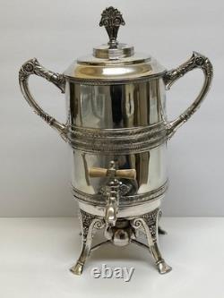 Antique 1890's MERIDEN BRITANNIA Co. Silver Plate Samovar Coffee/Tea Urn