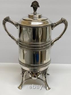 Antique 1890's MERIDEN BRITANNIA Co. Silver Plate Samovar Coffee/Tea Urn