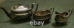 Antique 1920's Daniel & Arter Silver Plate 3 Piece Tea Pot Set. Made Birmingham