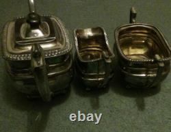 Antique 1920's Daniel & Arter Silver Plate 3 Piece Tea Pot Set. Made Birmingham