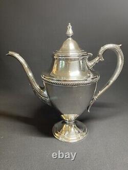 Antique 1930s Castleton Int. Silver Co Sterling Silver Plated Coffee/Tea Set