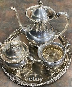 Antique 1954 Georgian Gadroon Community 5pc Silver plate Tea-set