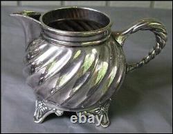 Antique # 1979 Meriden Rogers Smith Quadruple Silver Plate 5 pc Coffee Tea Set