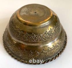 Antique 19th C. PERSIAN Miniature SAMOVAR Silver Plate TRAY TEA POT BOWL Ornate