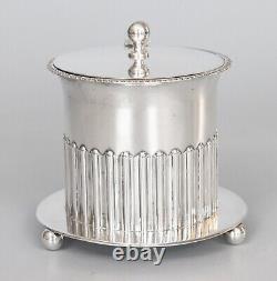 Antique 19th Century English Sheffield Silver Plate Tea Caddy Biscuit Barrel Box