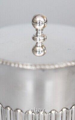 Antique 19th Century English Sheffield Silver Plate Tea Caddy Biscuit Barrel Box