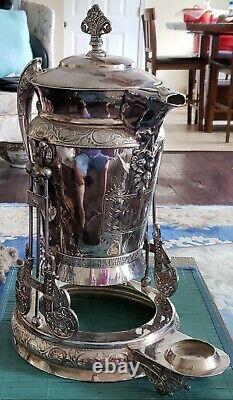 Antique 19th Century Fancy Victorian Meridian Silverplate Tea / Coffee Urn