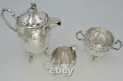 Antique 19th Rare Original Set Tea/Coffee Service Silver Plate Art Nouveau