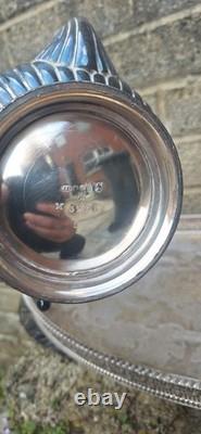 Antique 19thc Silver Plated Tea Service By James Deakin With Gallery Tray