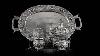 Antique 20thc Burmese Solid Silver Sculptural Four Piece Tea Set On Tray C 1900
