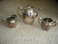 Antique 3 Pc. Reed & Barton Silver Plate Tea Set/ Very Nice