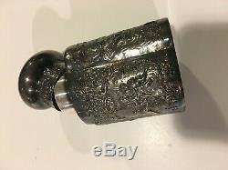 Antique 4.75 Barbour Silver Co Tea Caddy Container Embossed Repousse Jar with Lid
