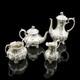 Antique 4 Piece Tea Service, English, Silver Plate, Coffee Pot, Edwardian, 1910