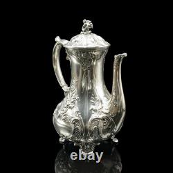 Antique 4 Piece Tea Service, English, Silver Plate, Coffee Pot, Edwardian, 1910