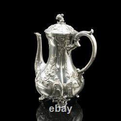 Antique 4 Piece Tea Service, English, Silver Plate, Coffee Pot, Edwardian, 1910
