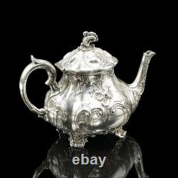 Antique 4 Piece Tea Service, English, Silver Plate, Coffee Pot, Edwardian, 1910