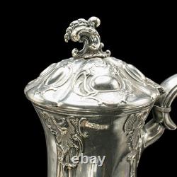 Antique 4 Piece Tea Service, English, Silver Plate, Coffee Pot, Edwardian, 1910